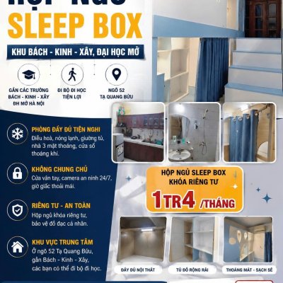 Cho thuê hộp ngủ sleep box tại Bạch Mai, Hà Nội